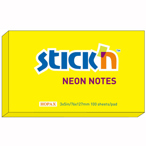 Notes samoprzylepny 127x76 100k. neonowy żółty Stick"N